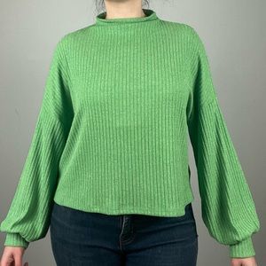 Modcloth Lime Green Balloon Sleeve Shirt